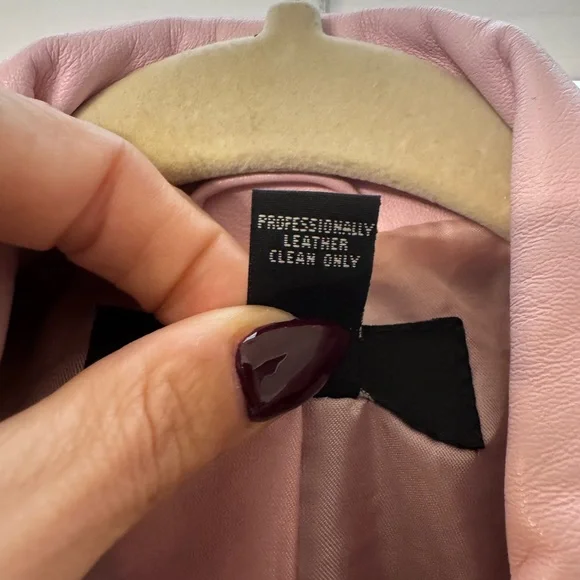 Alfani Blush Pink Leather Zip-Front Jacket Y2K Piece - Picture 3 of 13
